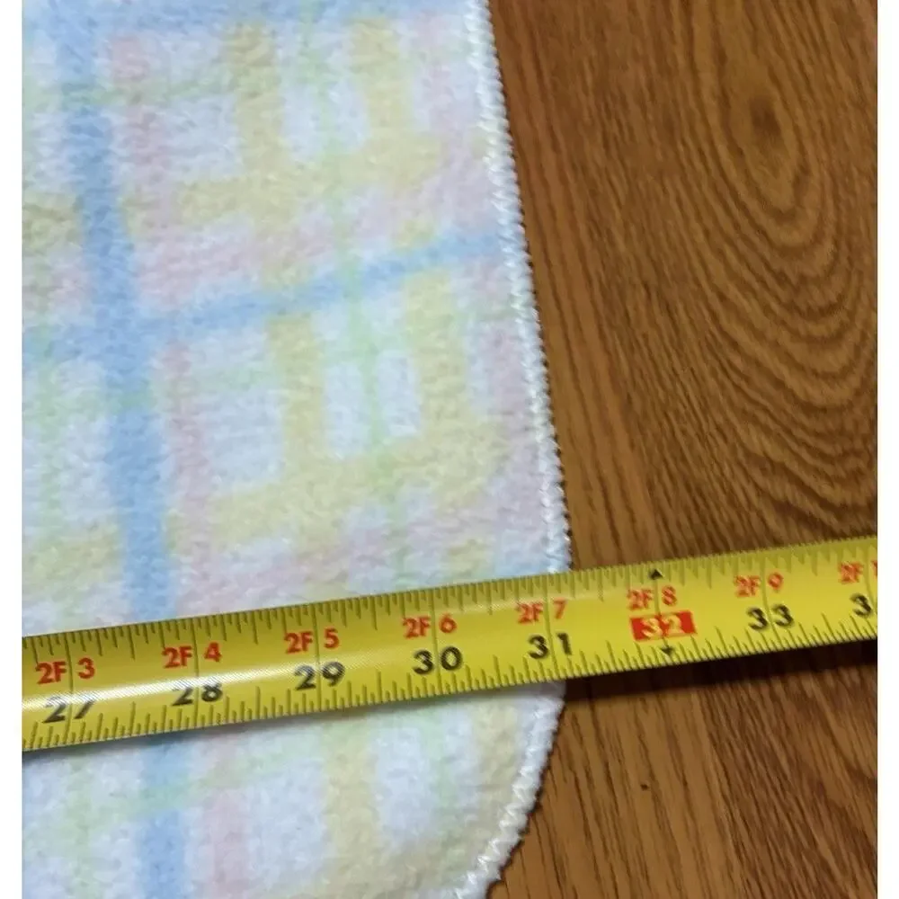 Martha Stewart Everyday Baby Blanket Pastel Plaid White Pink Blue Yellow